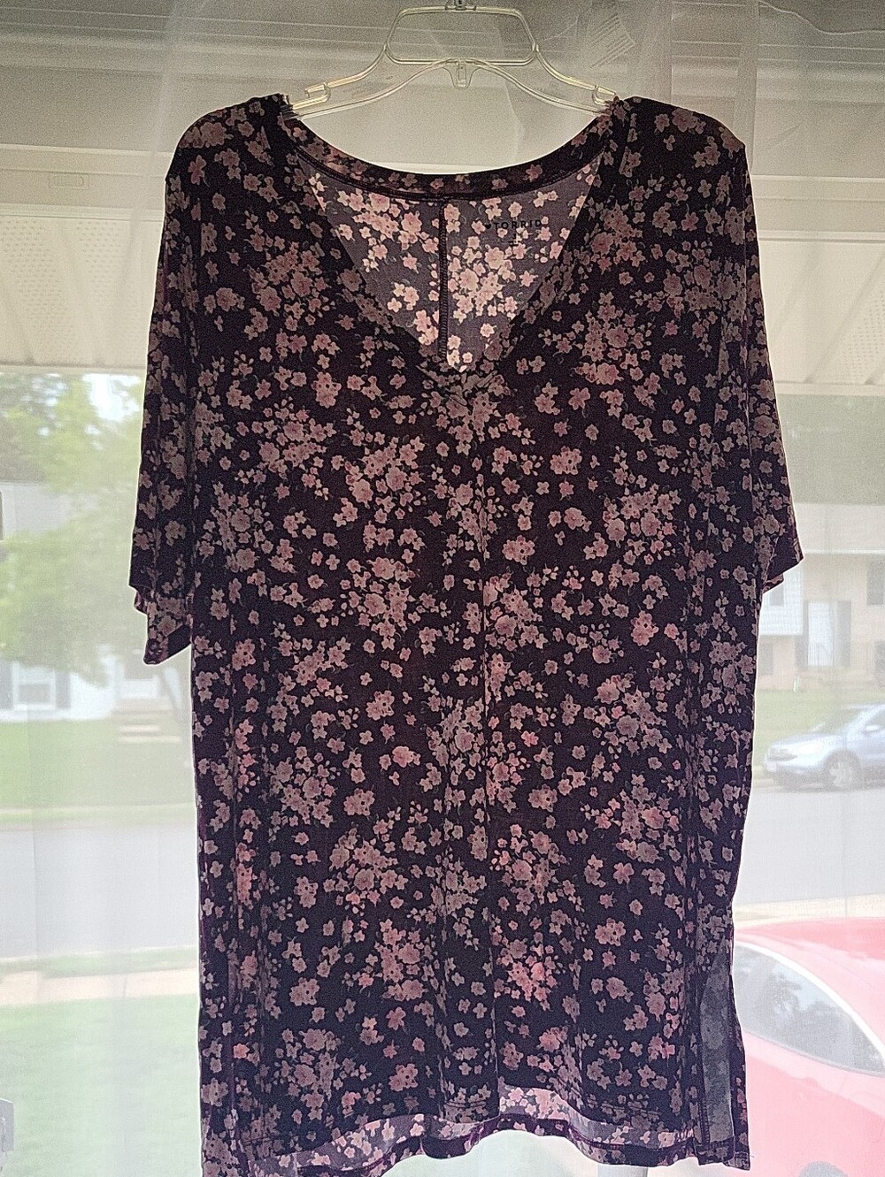 torrid Black Tunic with Pink Floral Print
